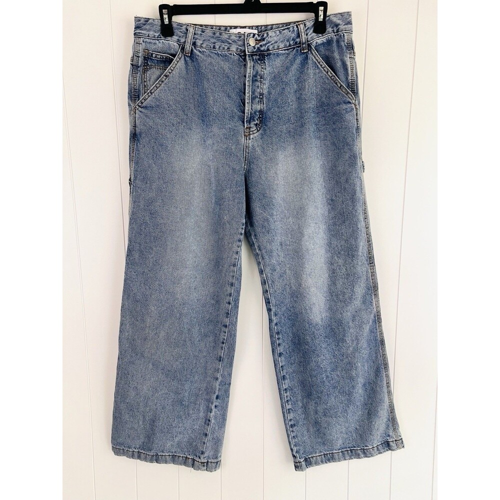 SONG Blue Baggy Wide Leg Carpenter Jeans Womens Size 17/33 Y2K 90s